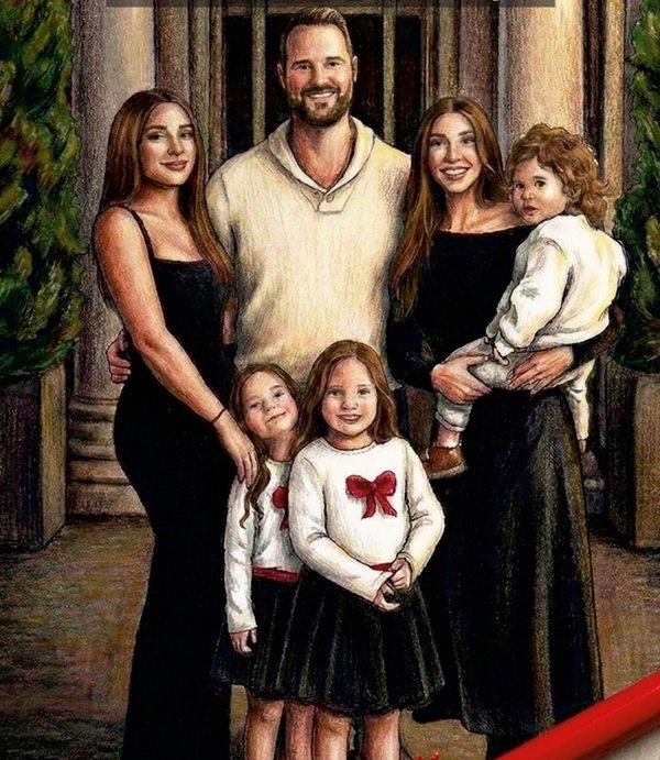 The Toast family in bow sweaters, from the cover of their coloring book